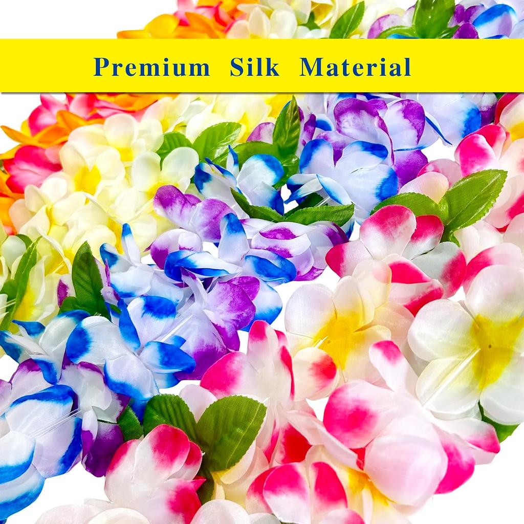 FreshDear 6 Counts Hawaiian Leis Bulk,leis for luau party,hawaiian leis for adults,beach party favors for adults,Summer Beach Vacation,Theme Party