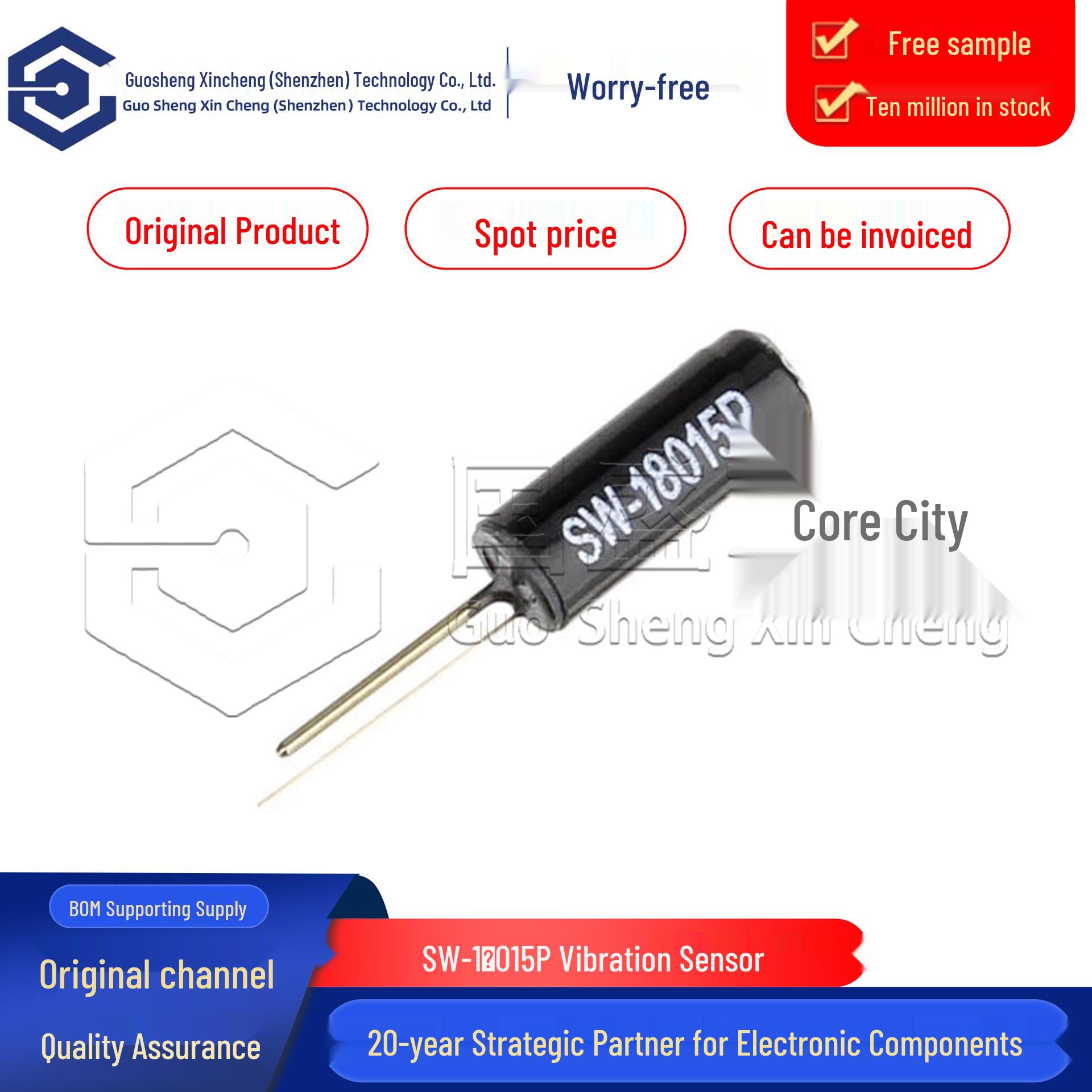 

Genuine SW-18015P Vibration Sensor Pack, 10-Piece, High Sensitivity Spring Switch, 2-Pin