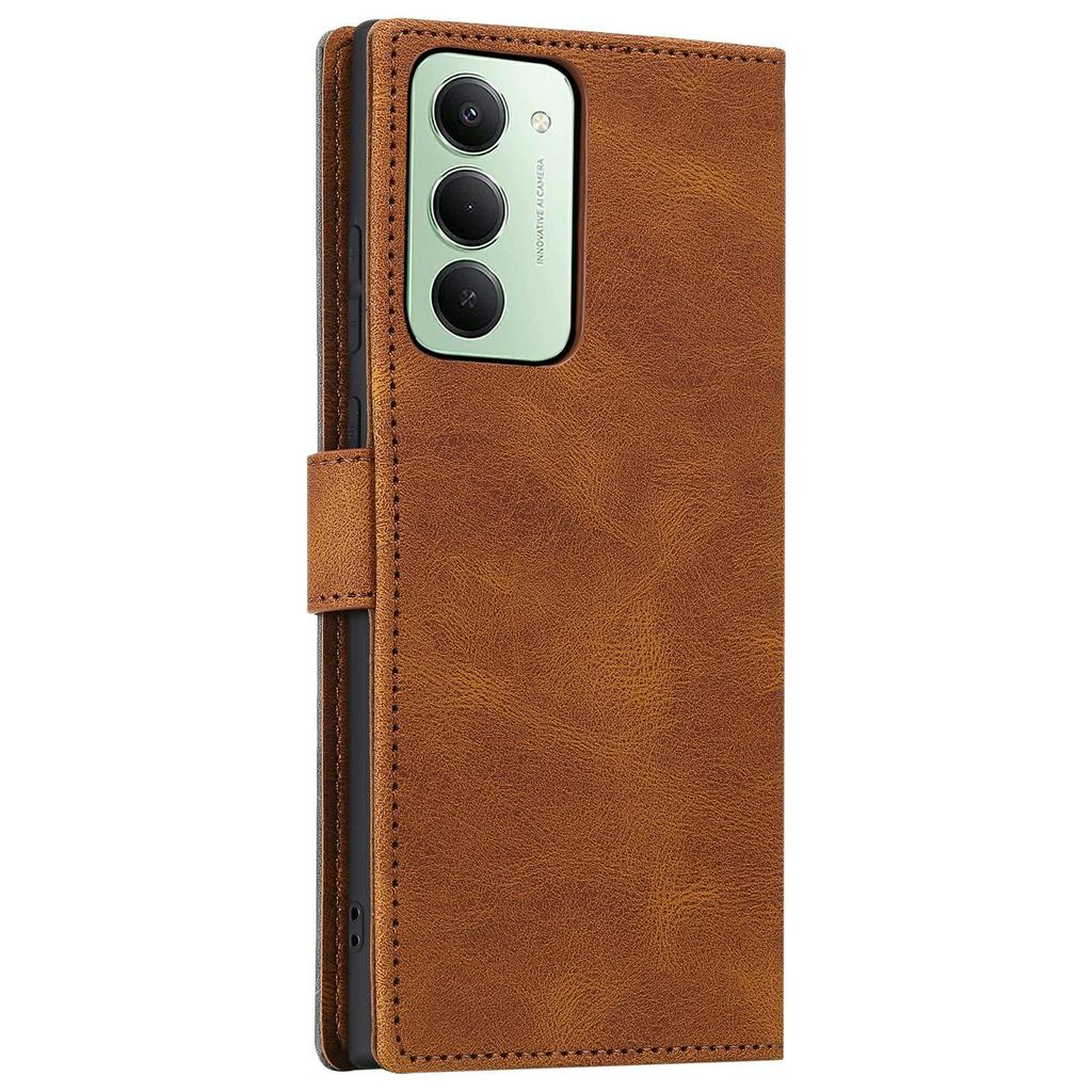For Xiaomi Redmi 15 5G (Global) (169mm) Leather Case Splicing Stitching Wallet Phone Cover with Wrist Strap