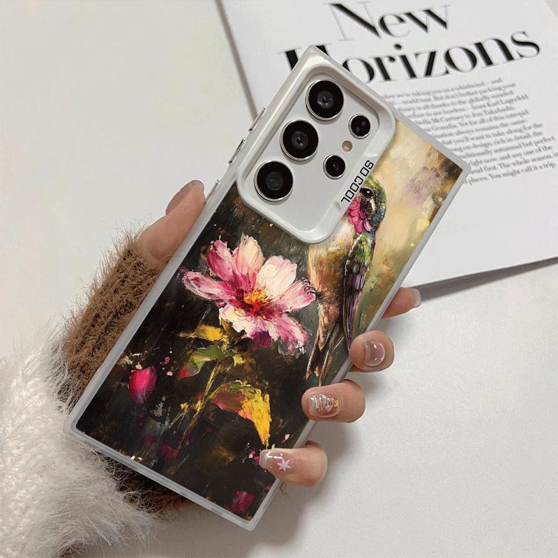 Bird Oil Painting Style Shockproof Phone Case for Samsung Galaxy S26 Edge S25 Ultra S24 FE S23 Plus S21 Cover Anti Fall Fundas