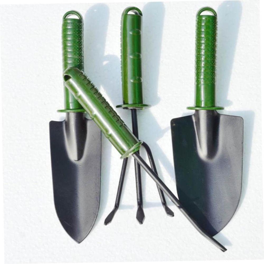 1/4pcs Metal Gardening Shovel Fork Rake Kit Small Gardening Weeding Tools Set  for Garden