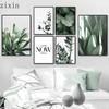 Tulip Flower Green Plant Agave Monstera Wall Art Canvas Painting Nordic Posters And PrintsFor Living Room Decor Wall Pictures