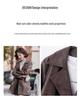 Women's PU Leather Trench Coat with Suit Collar, Double-Breasted, Mid-Length, Waist-Slimming for Spring/Autumn - Model YG82936.