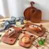 1pc Solid Wood Ebony Cutting Block Multifunctional Kitchen Tray Steak Fruit Bread Cutting Board Household Food Serving Tool