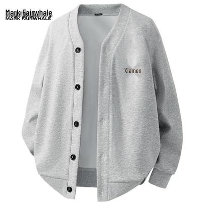 Mark Fairwhale Men's Autumn 2025 Trendy V-Neck Cardigan Sweatshirt
