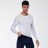 Men's Solid Color Long Sleeve Compression Sport Shirt - Sweat-Wicking, Quick-Drying, Elastic Fitness Running Top