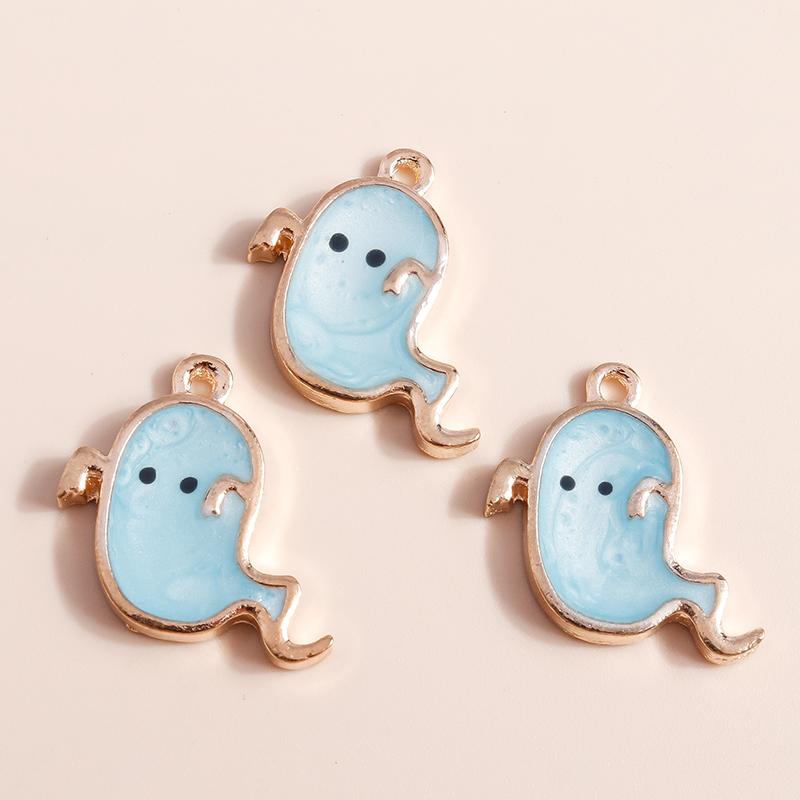 10pcs Mix Cute Enamel Halloween Charms Pumpkin Ghost Bat Charms Pendants for Jewelry Making DIY Earrings Necklace Accessories