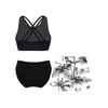 Girls Bathing Suit Set Sleeveless Round Neck Crop Top Wide Elastic Waistband Shorts Beach Swimming Outfit
