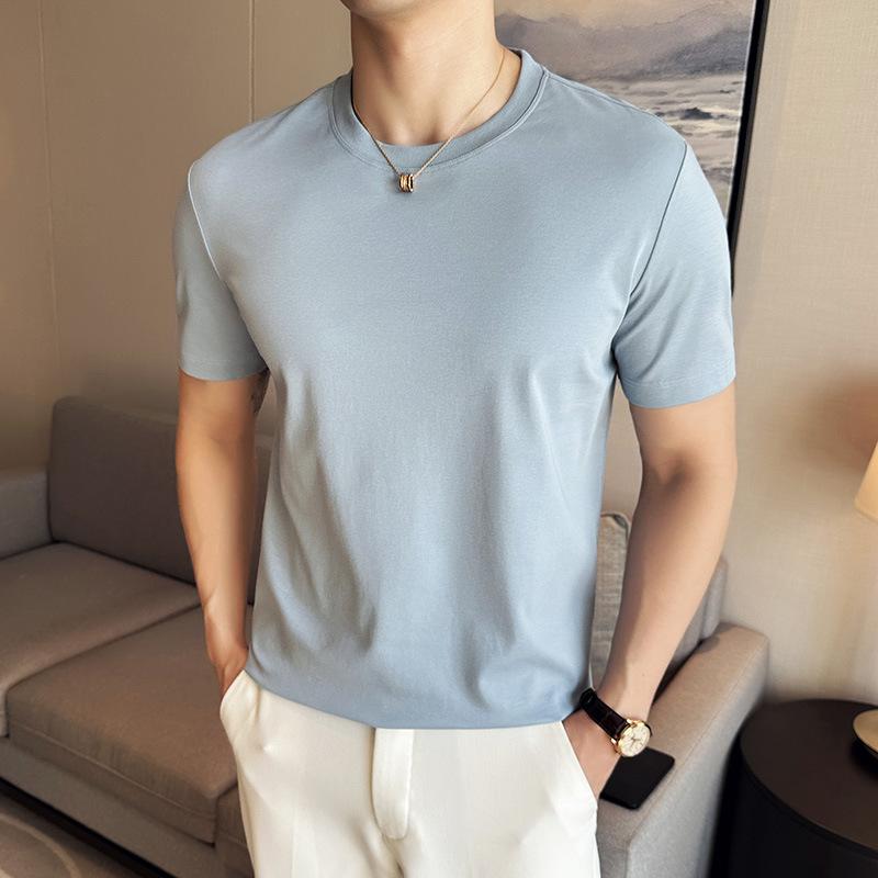 Футболка Summer Water Soft Cotton с короткими рукавами и круглым вырезом мужская однотонная повседневная футболка Ice Silk XXXL 2630₽