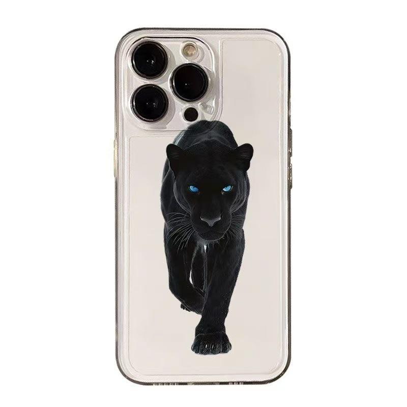 Phone Case Clear Black Panther Blue Eyes Wild Animal iPhone 17 17E 16 16E 15 14 13 12 11 Air Pro Max Plus Cool Aesthetic Cover iphone 17