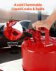 VEVOR Safety Gas Can, 9.5 L Type I Red Safety Can for Gasoline with Stainless Steel Flame Arrester, Self-Closing Lid, and PE Funnel