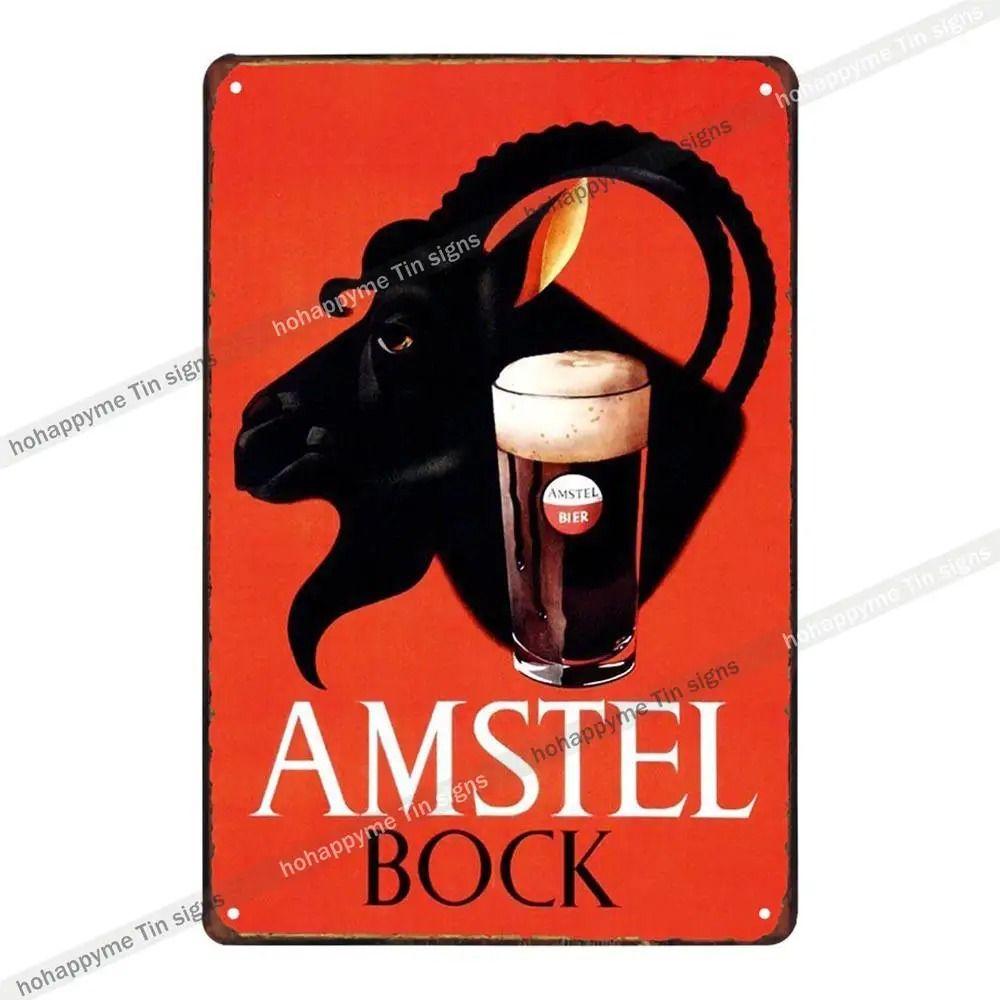 Vintage Beer Metal Tin Sign Rectangular Iron Wall Art Home Decor 20x30 Cm