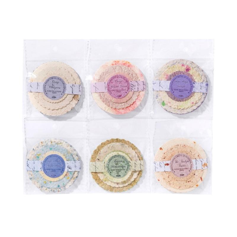 Light Retro Decorative Paper Disks Paper Disc For Journals Gift Packaging Creative Projects Soft Color Palette