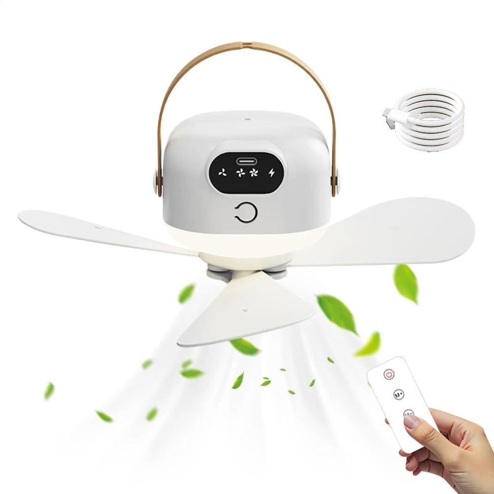 LED Light Ceiling Fans with Lights 3600/7200mAh Rechargeable Ceiling Fan  Camping