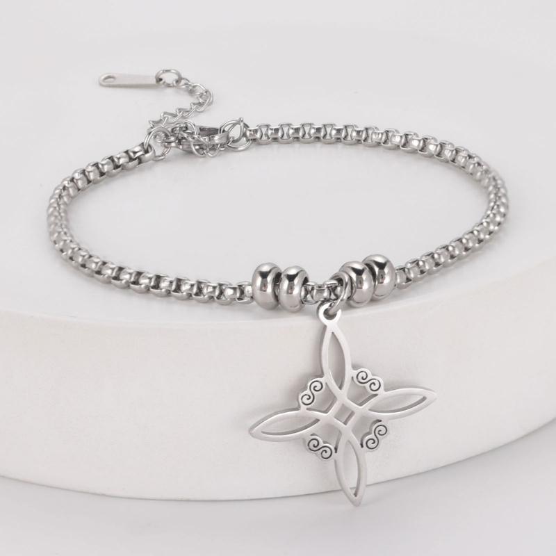 Witch Knot Bracelet Women Stainless Steel Chain Bracelets Hand Wicca Amulets Jewelry Gifts Stainless Steel Material