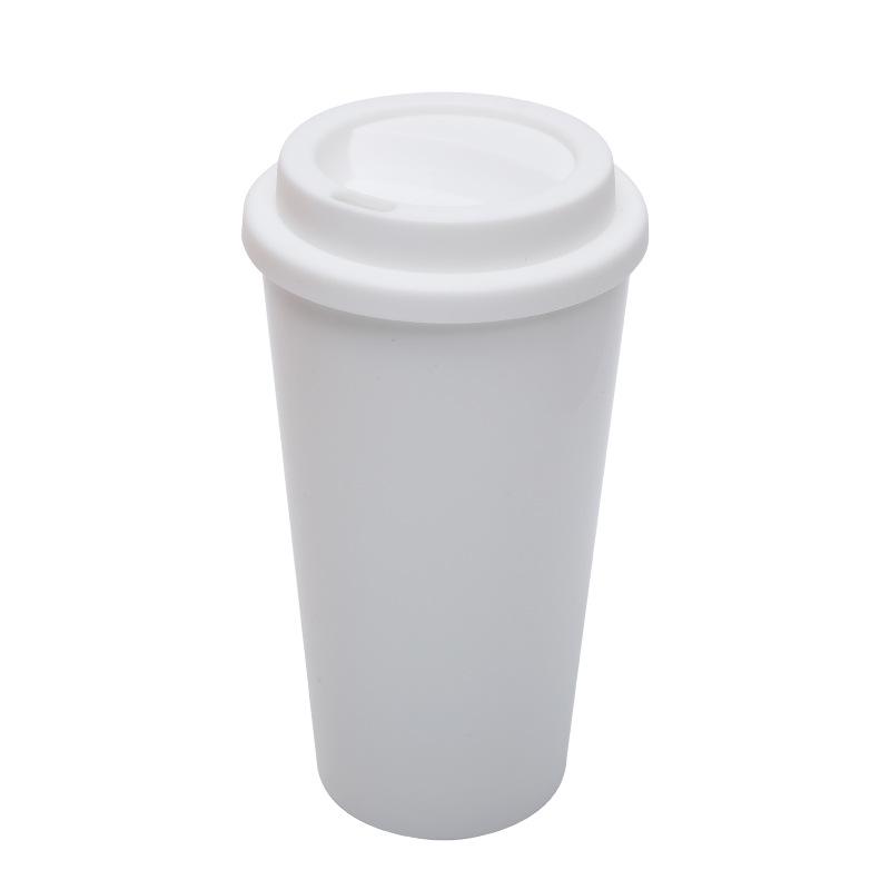 16oz Double Layer Macaron Color Coffee Cup - Large Capacity, Suitable for Men and Women
