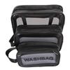 3pcs PVC Makeup Bag Multifunction Waterpeoof Lightweight Transparent Portable Cosmetic Bag for Men Women Black