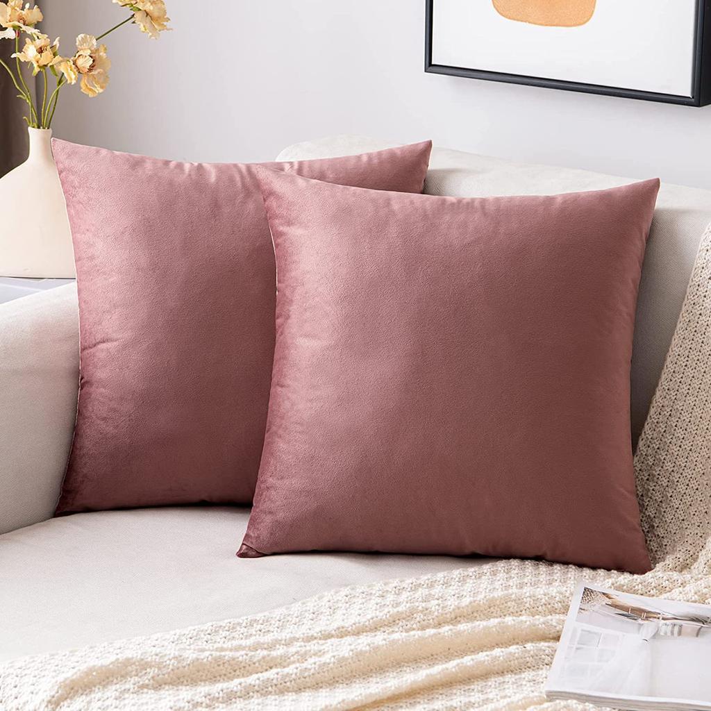Velvet Solid Pillow Cover Removable Washable Sofa Cushion Case Soft Cozy Home Decor Elegant Comfortable Accent