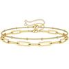 Double-layer Bracelet with Small Beads and Circular Pins, Simple Geometric Shape, Made of Stainless Steel