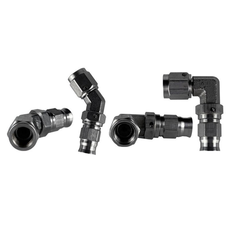 Universal AN4/AN6/AN8/AN10/AN12 Straight 0°/45°/90°/180 Degree Oil Fuel Swivel Hose End Fitting Oil Hose End Adaptor Kit