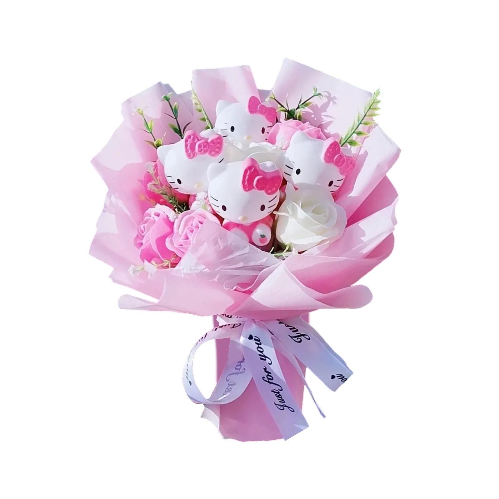 

Фигурка куклы Букет из мыла Подарок на день рождения Подарок на выпускной Для подруг Подарок-кукла Для вашей One Size розовый