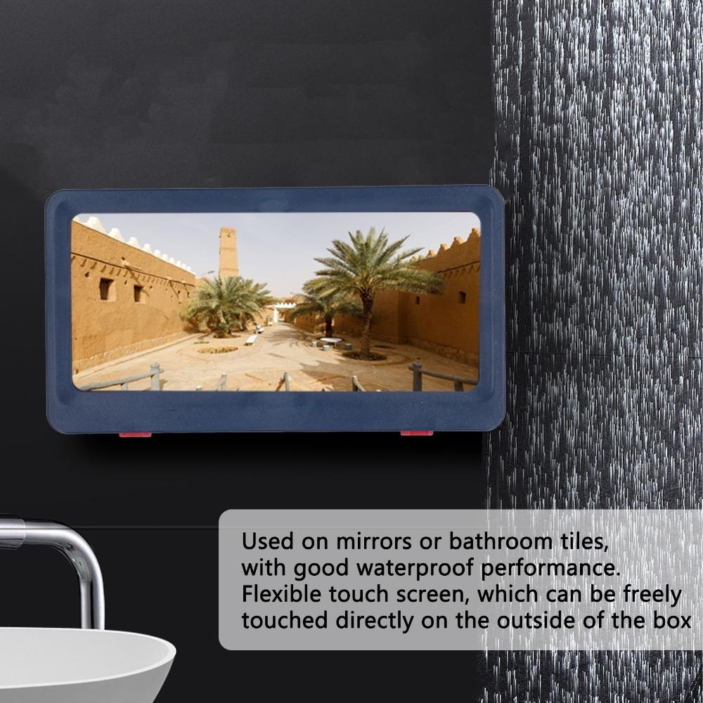 

No-drill Bathroom Tablet Holder Waterproof Wall Mount Tablet Case Bathroom Use синій