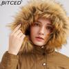 BITCED Fleece-Lined Cotton Coat with Hood and Fur Collar Winter Warmth Outerwear Plus Size Women's Cotton Jacket