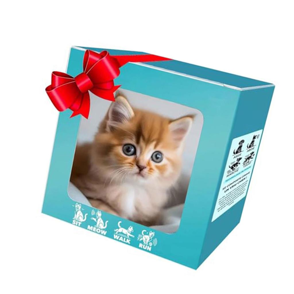 Intelligentes Katzenbegleiter Plüschtier Mit Bellendem Schwanzwedeln Traktionsleinen-Design für Kleinkinder Krabbeln lernen