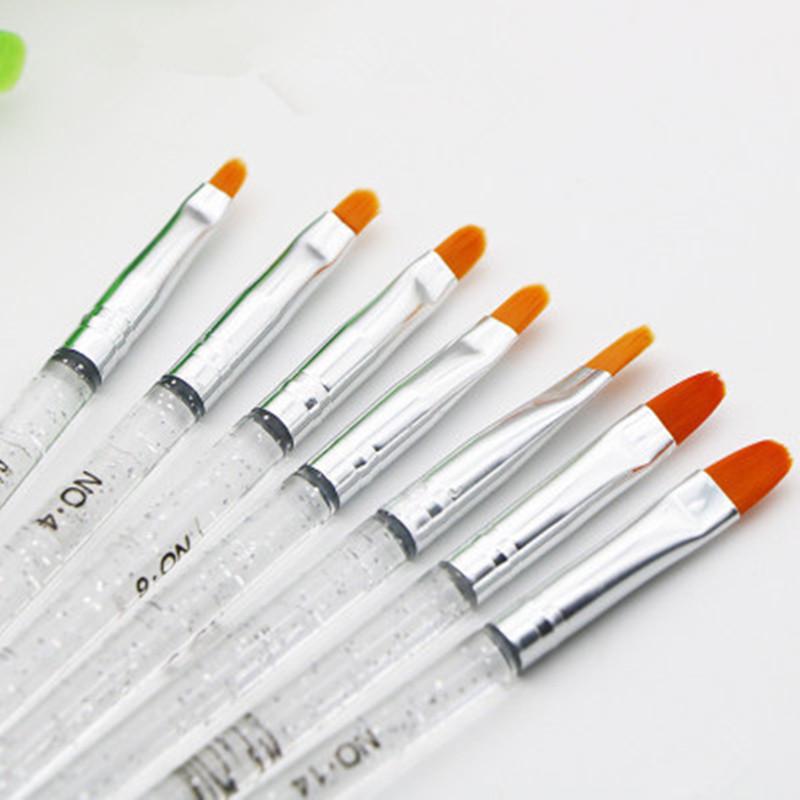 

7 шт./компл. кисти для дизайна ногтей, акриловые кисти для ногтей, УФ-гель для ногтей, набор кистей для рисования, набор инструментов для маникюра, новый дизайн 7 pcs белый