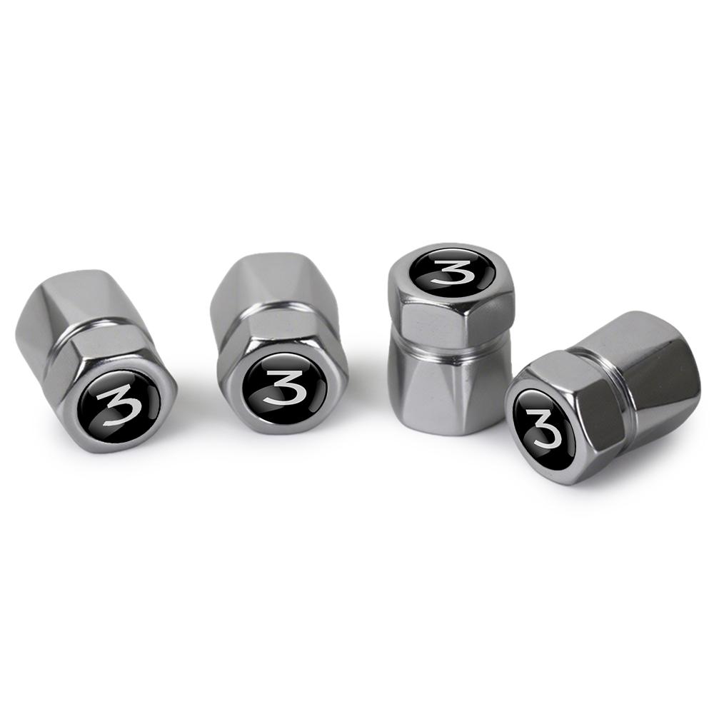 New 3D Metal Car Wheel Tire Valve Stem Caps Exterior Accessories For Tesla Model 3 Model S Model X Coil Mod WYE K80 Roadster