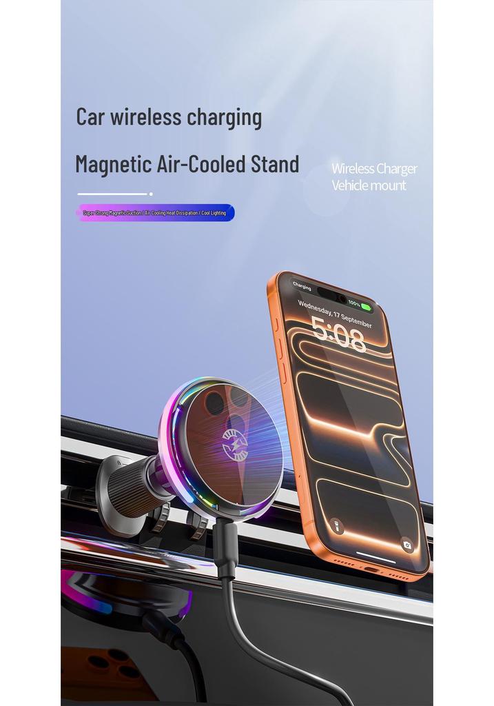 MagSafe 15W Car Vent Magnetic Phone Holder with Cooling Heat Dissipation