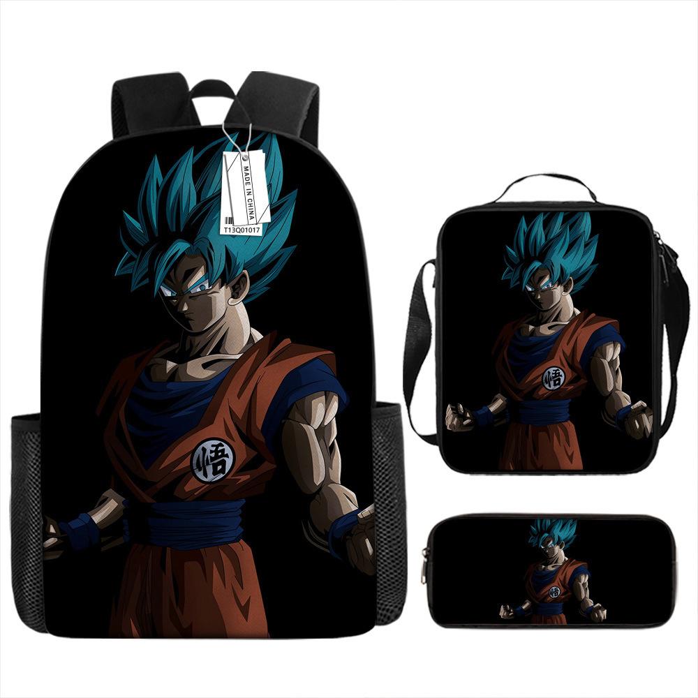 Dragon Ball Dragon Ball Student School Bag Cartoon Backpack Crossbody Bag Pencil Bag Waterproof Three-piece School Bag