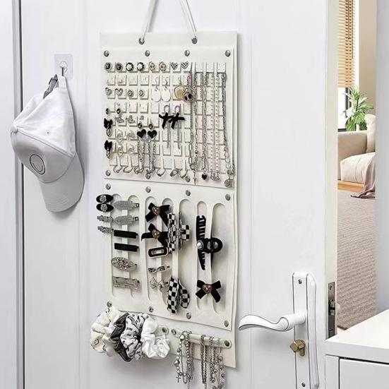 Earrings Necklace Storage Hanger Large Capacity Simple Installation Multipurpose Wall-Mounted Hair Clip Hairband Holder