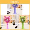 Cute Cartoon Round Ear Solid Base Stand Fan Lithium Battery Operated Handheld Rechargeable Fan