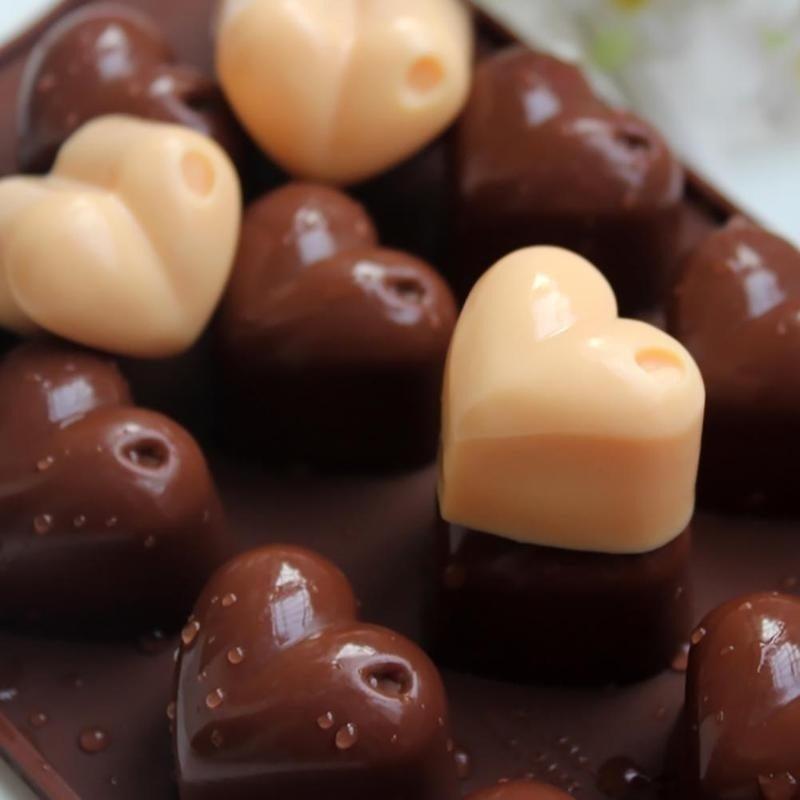 Silicone Romantics 15 Heart-shaped Mini Cake Mold For Chocolate Desserts Pudding Baking Cakes Decorating Tool Molds Pan