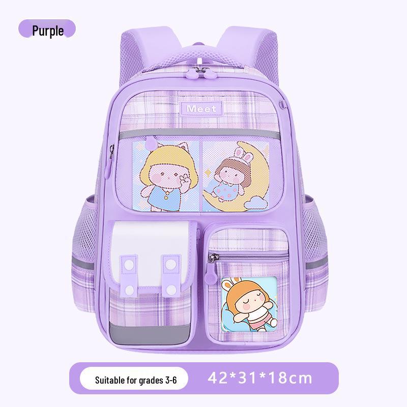 2025 Plaid Backpack: Large Capacity School Bag for Elementary to Junior High Students