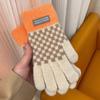 Damen Fleecegefütterte Karierte Handschuhe für Herbst Winter - Vollfinger, Warm und Stilvoll