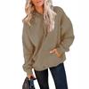Women's Casual Pocket Hoodie Fashion Drawstring Pullover Top Sweatshirt