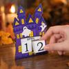 Wooden Halloween Countdown Calendar Decorative Ornament for Home Mantel Shelf