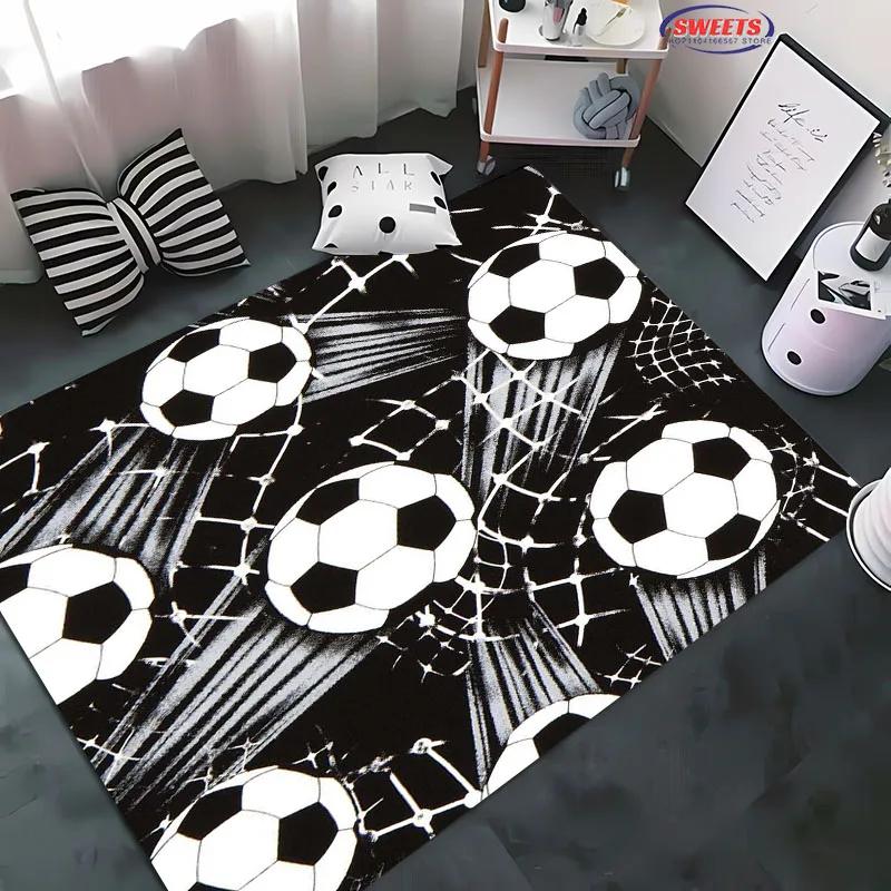 Tappeto a tema sportivo di calcio Tappetino da pavimento da calcio cartone animato per decorazione camera da letto bambini Tappeti per ampia area calcio Tappeto per soggiorno casa, Regalo