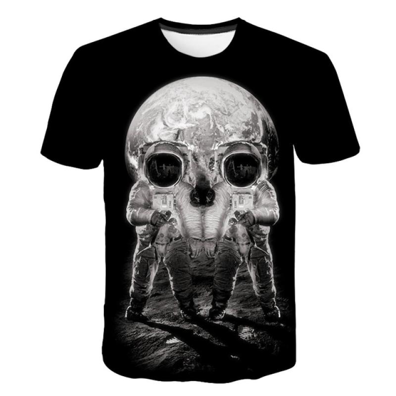 Summer Men's T-shirt Casual Round Neck Short-sleeved T-shirt Devil Skull Fashion Trendy Brand Skull 3D T-shirt Streetwear Tops