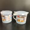 600ml Transparent Microwave-Safe Milk Cup with Handle and Lid, Drop-Resistant Plastic Breakfast Cup with Measurement Scale.