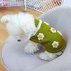 1PC 3D Flower Knitwear Pullover Sweater for Small Medium Dogs Thickened Warm Autumn Winter Green Pink Pet Apparel