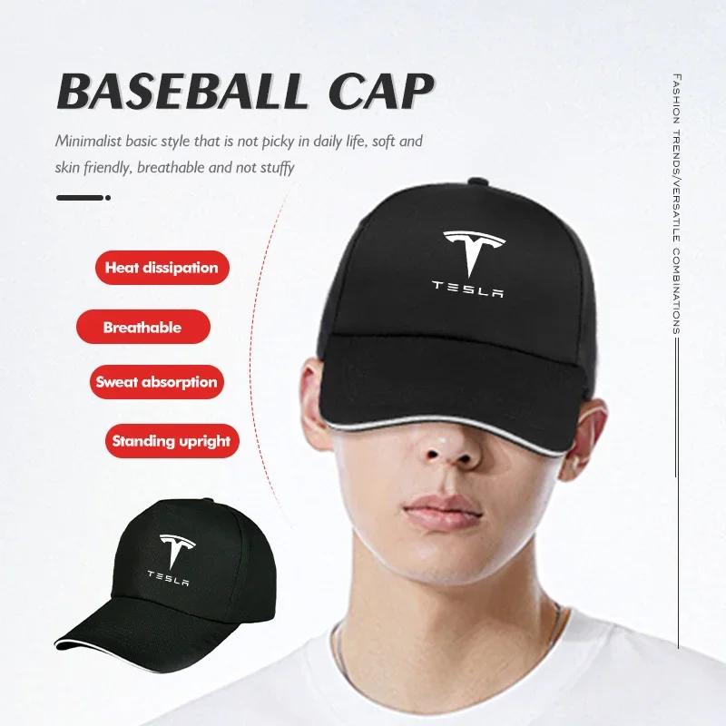 Car Sticker Tesla Fashion Car Logo Sun Hat Adjustable Snapback Baseball Cap For Tesla Model 3 Y S X 2021 Roadster Cybertruck Jug