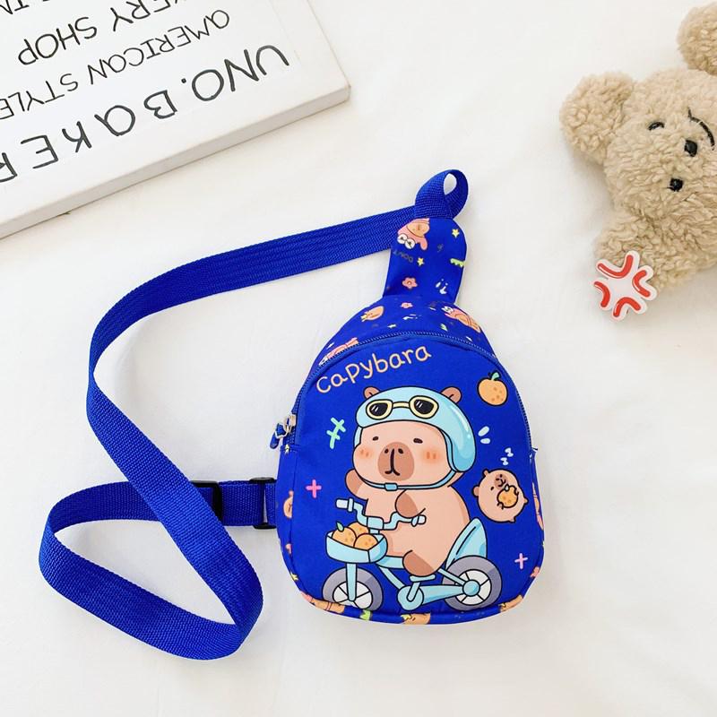 

Мультяшный рюкзак-кроссбоди с капибарой, милая нагрудная сумка с принтом, сумка для хранения для детей, портативный подарок для девочек и мальчиков темно-синий