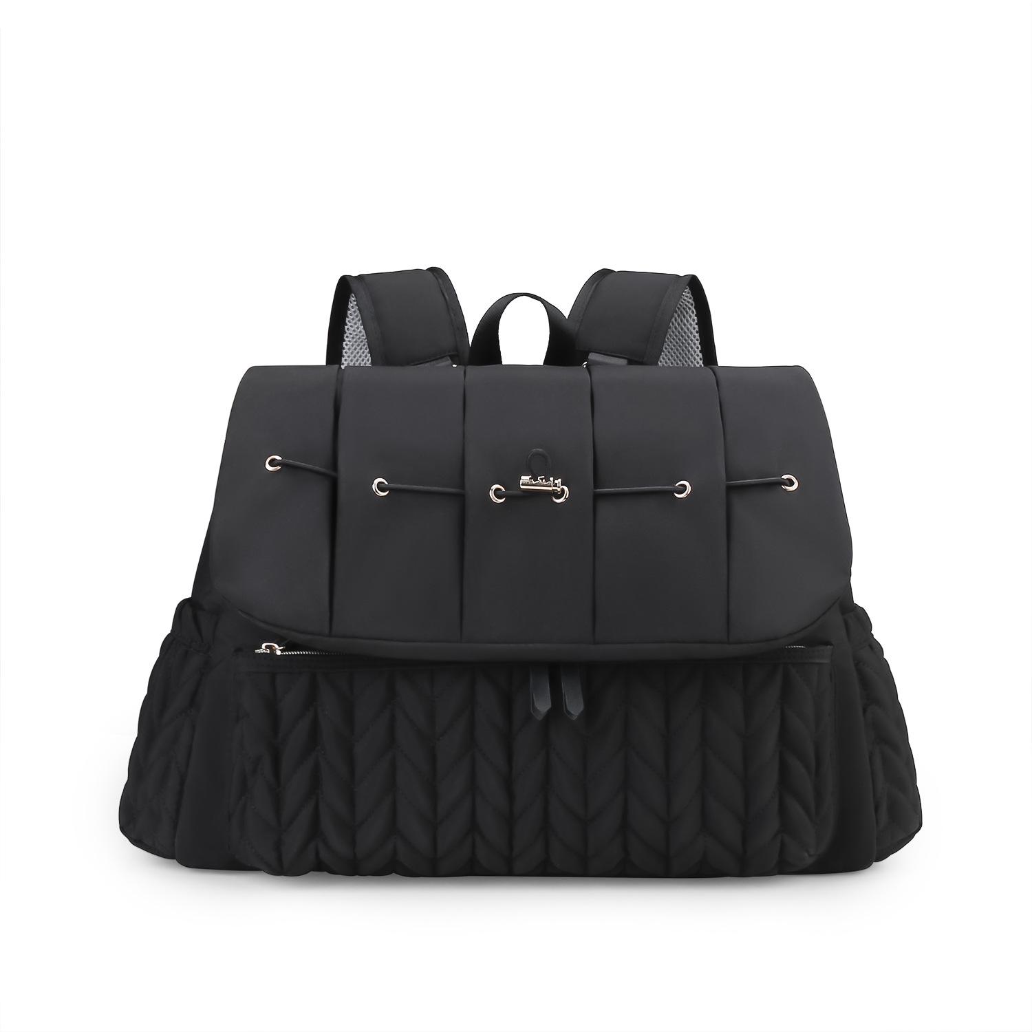 

Large Capacity Waterproof Larkspur Embroidery Diaper Bag - Double/Single Shoulder, Fashionable Mom Handbag for Outdoor Travel & Insulated Storage чёрный