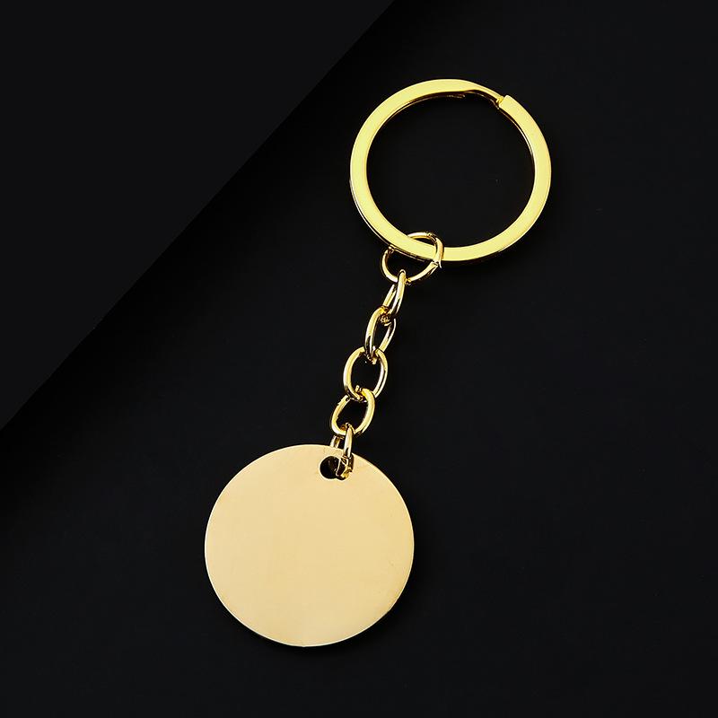 New Model Stainless Steel Round Keychain Blank with Laser UV Color Printing - Perfect for Engraving and Gifts