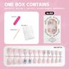30-Piece Summer Style 3D Shell Press-on Nails, Medium-Long Almond Shape