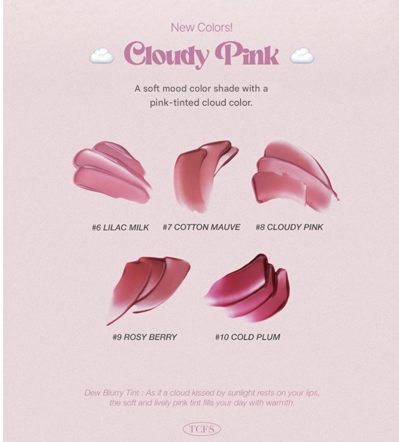 TOO COOL FOR SCHOOL Dew Blurry Lip Tint (10 Colors)