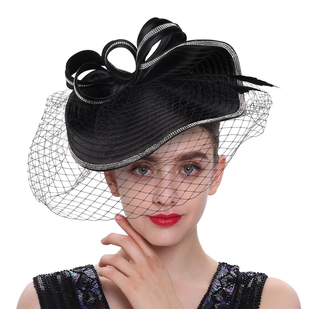 Vintage Exaggerated Hair Accessory Unique Black Headpieces Party Headwear For Fashionable Women Polyester Hairpieces